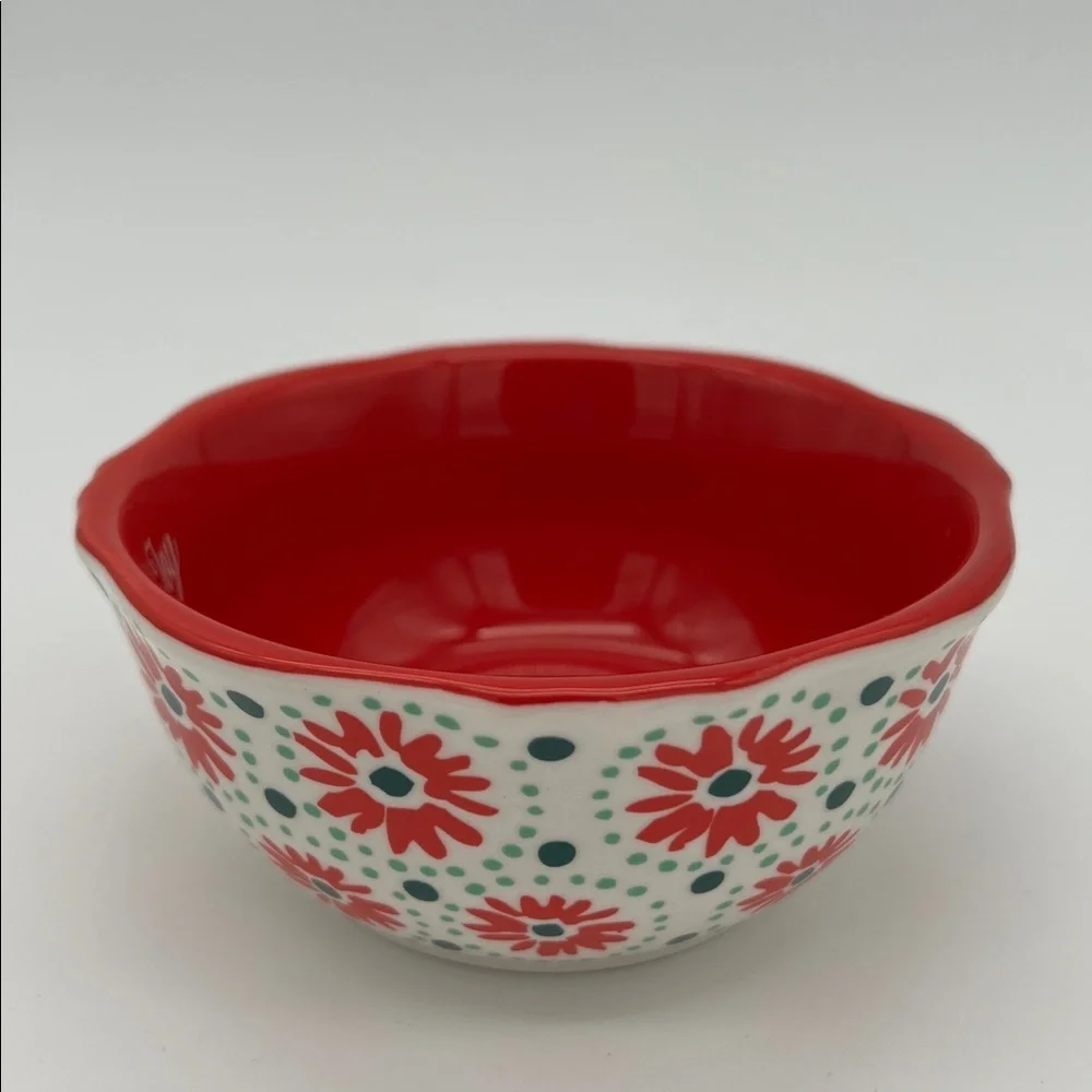 NWT The Pioneer Woman “JOY” Small Fruit Bowl / Serving Bowl “Holiday Daisy”